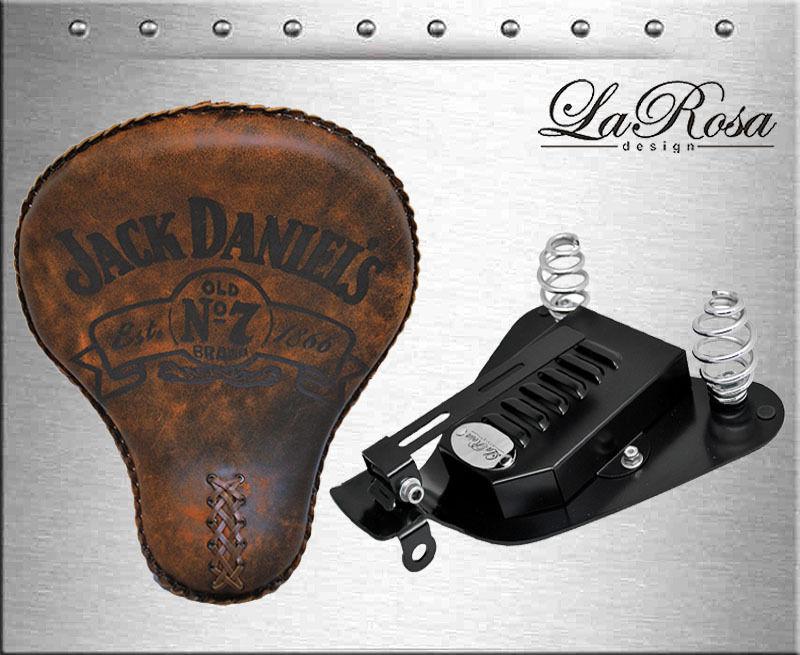 2007-09 larosa jack daniel rustic brown leather sportster xl frame solo seat kit