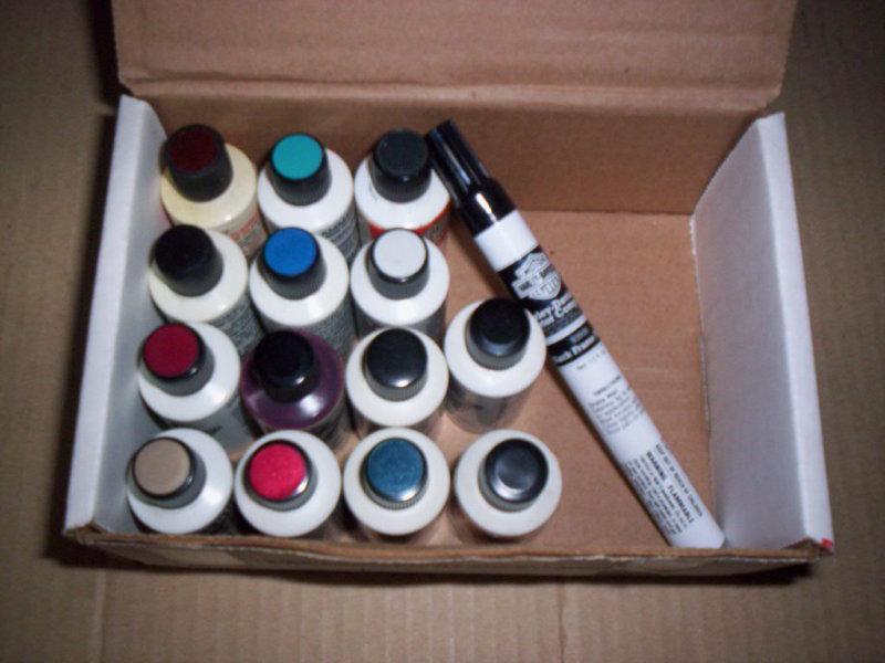 Harley davidson touch up paint bottles 2007 dealer rain bow pack 14 + pen in box
