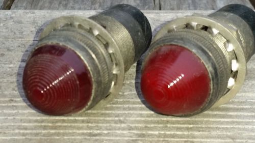 Great pair of old vintage red marker lights rat hot rod motorcycle #2