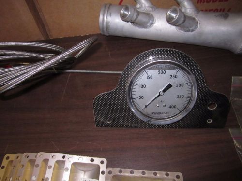 Ashcroft 0-400# liquid filled fuel pressure gauge w/carbon fiber dash 4&#034; face