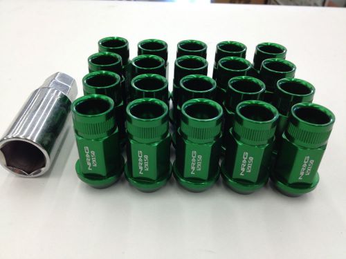 Deep green nrg extended lug nuts with key m12xp1.5 set of 20