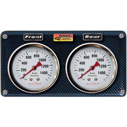 Longacre racing 44138 brake balance panel (2) 2.5&#034;, 1500 psi white face gauges