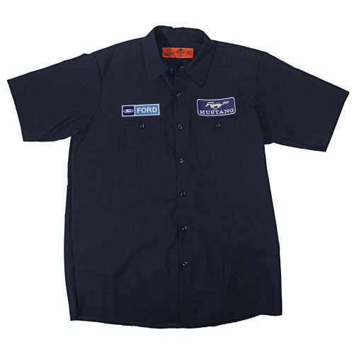 Apparel mustang mechanic&#039;s shirt button-up navy blue large