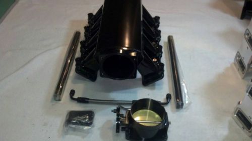 Ls1 ls2 ls6 102mm black aluminum intake manifold w/ fuel rails and throttle body