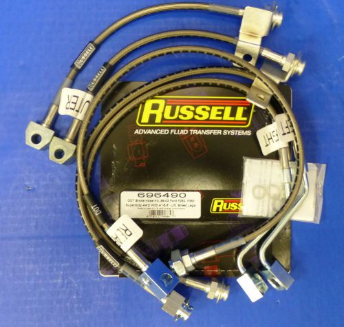 Russell 696490 brake line hose kit ford f250 f350 super duty excursio 4&#034; 5&#034; lift