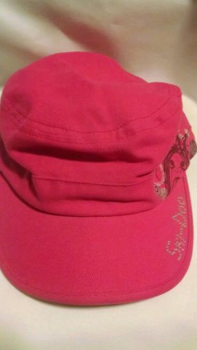 Ladies pink ski doo cap hat embellished brp sowmobile bling cotton