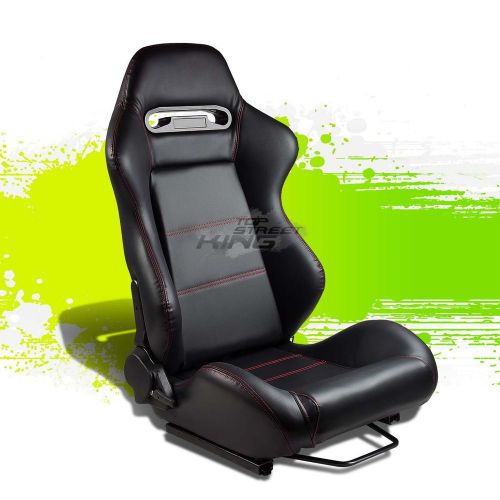 Type-r pvc leather+stitch jdm sports racing seats+adjustable sliders right side
