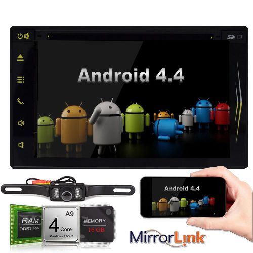 Android4.4 car dvd player gps wifi 3g quad core mirror-link radio ipod bt+camera