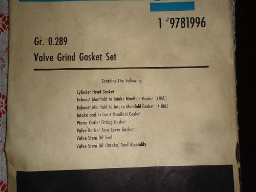 1967-1969 pontiac l6 nos valve grind gasket set,complete,lemans,firebird,tempest