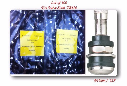100 kits tr416 tire valve stems fits: .453&#034; &amp; .625&#034; rim valve holes long 1 1/2&#034;