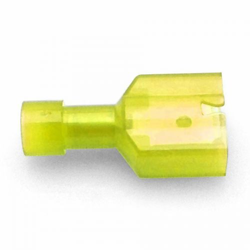 Blister pack male quick disconnect insulated yellow .250speed clip alkaline