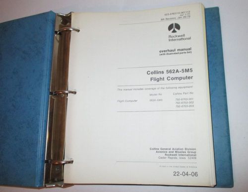 Rockwell collins 562a-5m5 flight computer overhaul manual illustrated parts