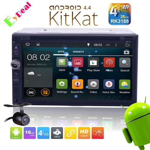 Capacitive android 4.4 2 din 3g-wifi car gps dvd player bt radio+cam quad core