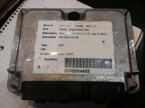 Volkswagen beetle engine brain box electronic control module; 2.0l, engine id