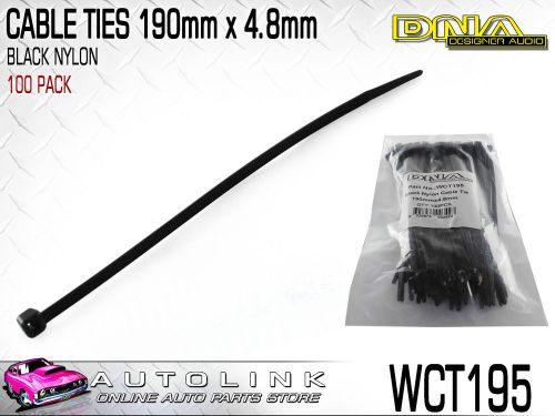 Dna cable ties 190mm x 4.8mm uv resistant black - pack of 100 ( wct195 )