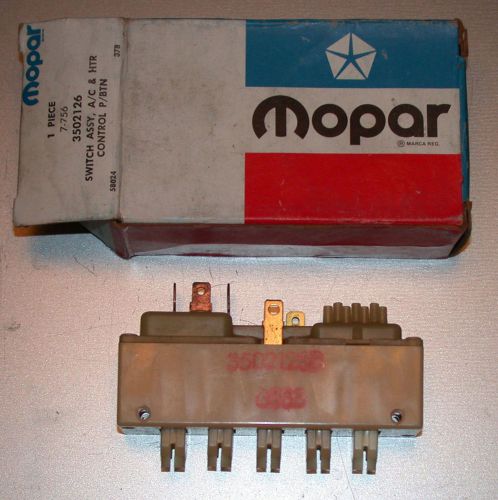 Mopar nos a/c heater pushbutton selector switch 3502126