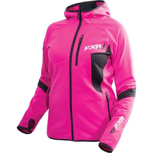 Fxr womens active venture hoodie hot pink/charcoal jacket- 4- 8- 10-12-18-new