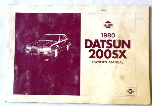 1980 datsun 200sx  owners manual original