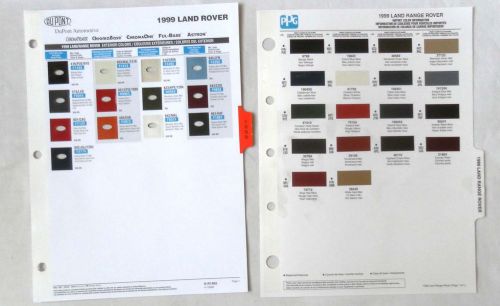 1999 land rover dupont and ppg  color paint chip chart all models original