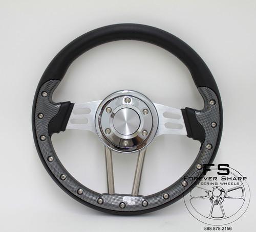Drifter ii steering wheel (6 holes x 2 3/4" in bolt pattern) ~black/carbon fiber