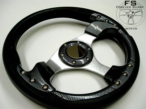 Performance iii steering wheel (6 hole x 2 3/4" bolt pattern) black/carbon fiber