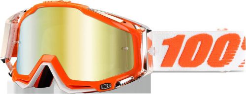 100% racecraft goggles motorcycle mandarina 2 mirror gold lens 50110-092-02