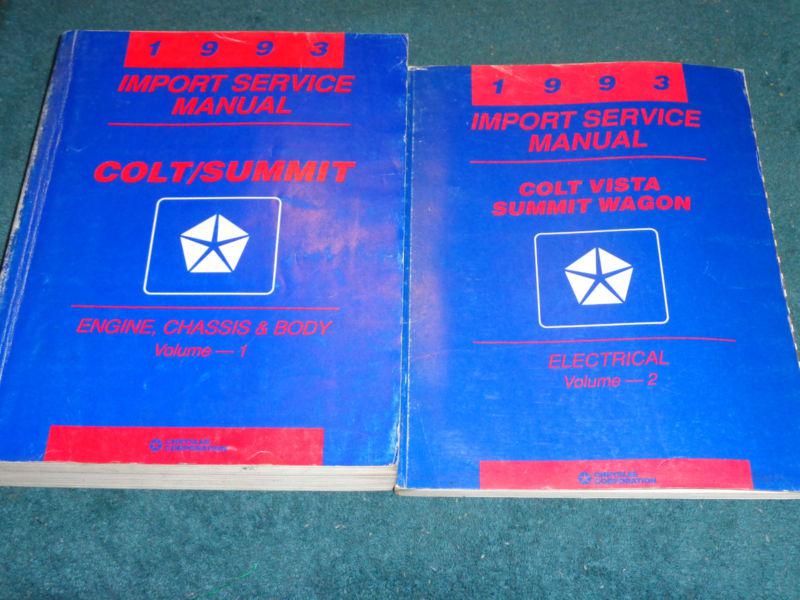 1993 dodge colt vista / eagle summit wagon shop manual set / original books!!
