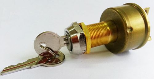 3 position brass ignition switch 3 terminal universal boat yacht caravan