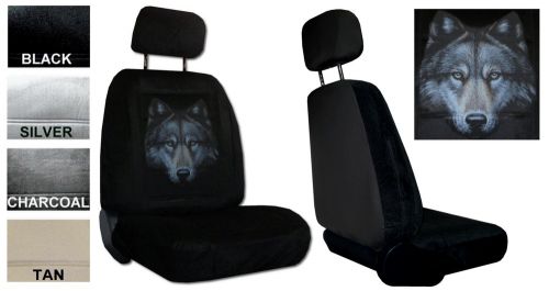 Wolf face gold eyed lupus 2 low back bucket car truck suv new seat covers pp 5a