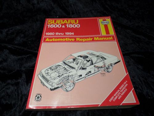 Haynes subaru 1600 &amp; 1800 1980-1994 automotive repair manual
