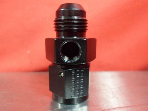 Fragola 495006 black aluminum straight gauge adapter -8an male to -8an fem 1/8&#034;