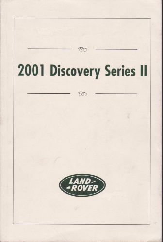 2001 land rover discovery series ii 2 owner&#039;s handbook part number lrl 0370nas