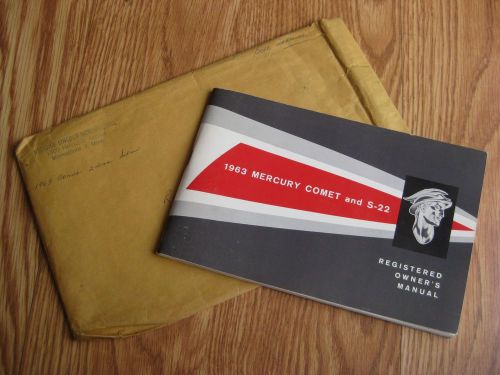 Rare!!! 1963 mercury comet and s-22 owners manual / mint!!