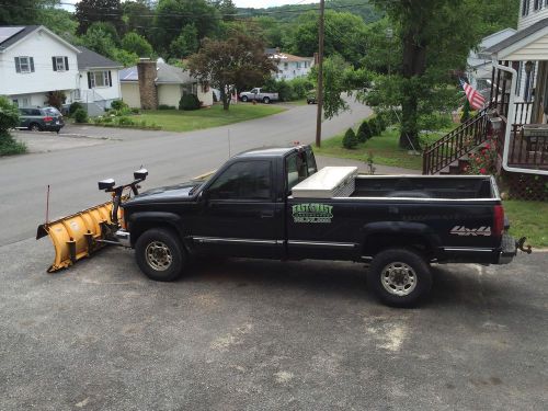 Fisher minute mount 2 8&#039; snow plow  + 1999  chevy 3500hd pick up truck auto 125k