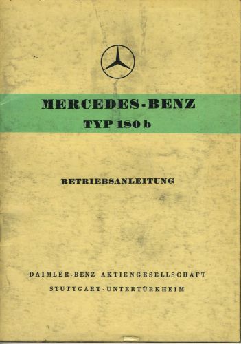 1959 mercedes-benz typ 180b  owners manual in german betriebsanleitung