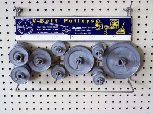 Congress pulleys metal advertising display rack with pulleys original vintage