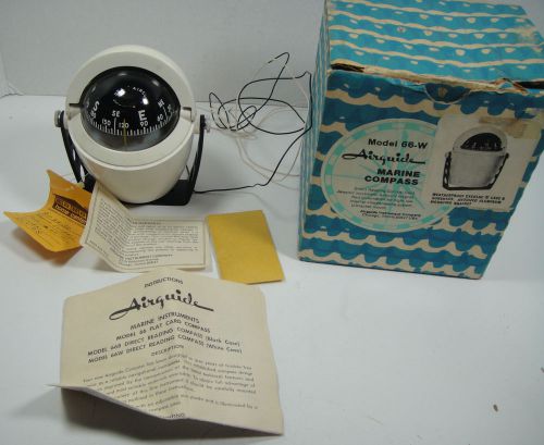 Vintage airguide marine compass weatherproof cycolac case &amp; sunshade model 66 w