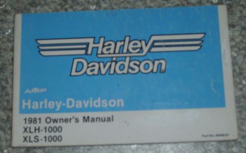 Harley davidson 1981 owners manual - xlh 1000  /  xls 1000 models
