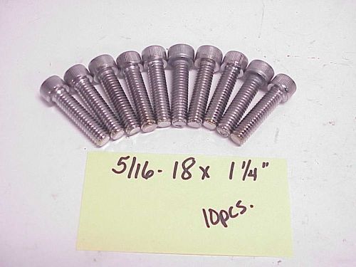 10 new coarse thread allen socket head bolts 5/16-18 x 1-1/4&#034; nascar nhra