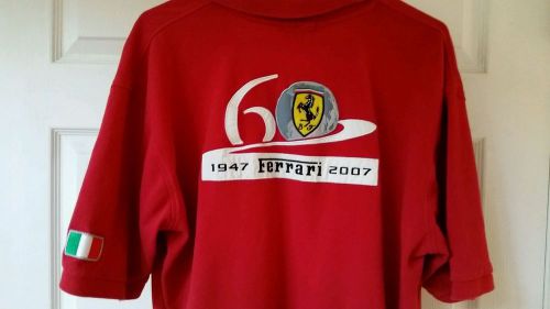 Ferrari 60th anniversary polo shirt-men&#039;s large-worn twice and rarely found