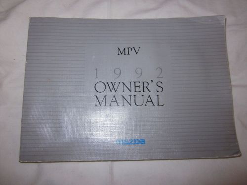 1992 mozda owners manual