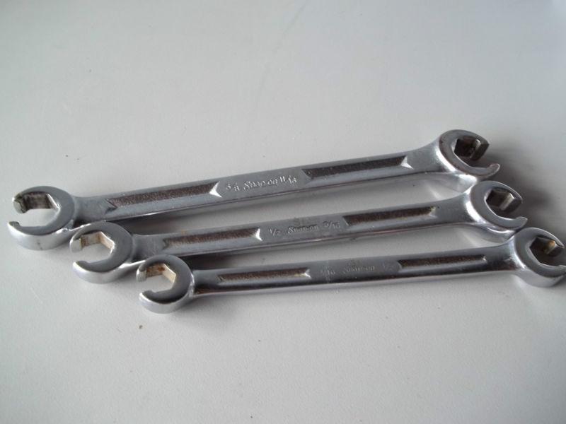 Set of 3 snap-on flare nut wrenchs  7/16-1/2, 9/16-1/2, 5/8-11/16 