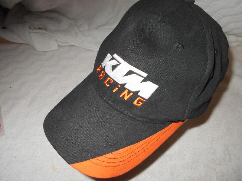 Ktm racing logo hat cap black/orange size s/m #107030