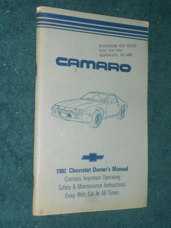 1982 chevrolet camaro owners manual / original guide book!
