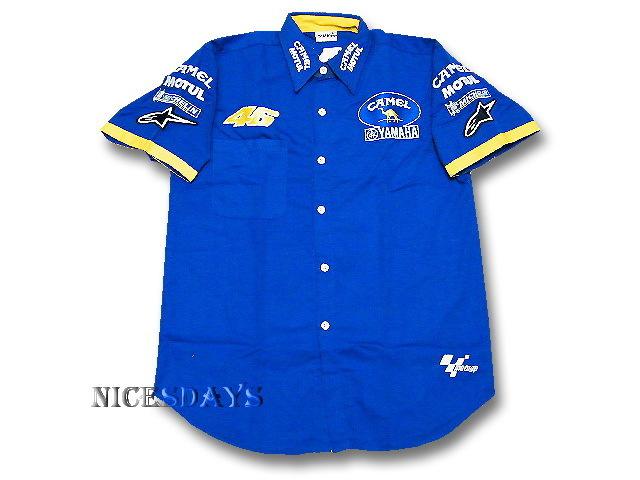 Men's yamaha camel motorcycle racing sports pit crew blue shirt xxl gift 