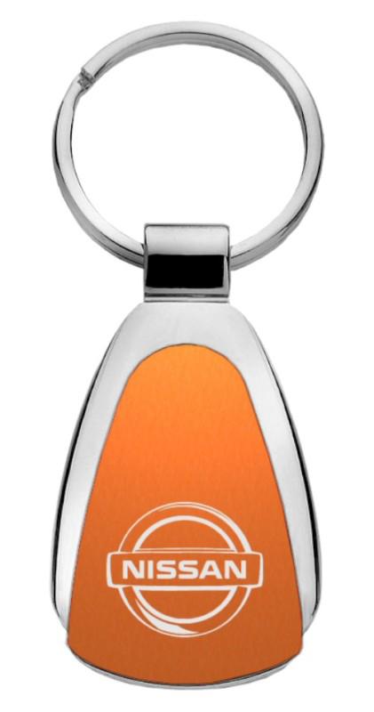 Nissan orange teardrop keychain / key fob engraved in usa genuine