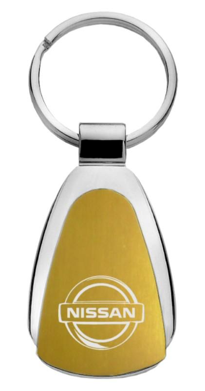Nissan gold teardrop keychain / key fob engraved in usa genuine