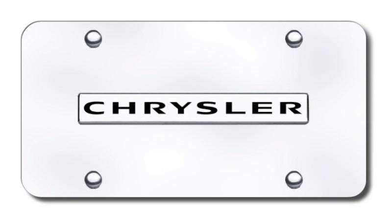 Chrysler  name chrome on chrome license plate made in usa genuine