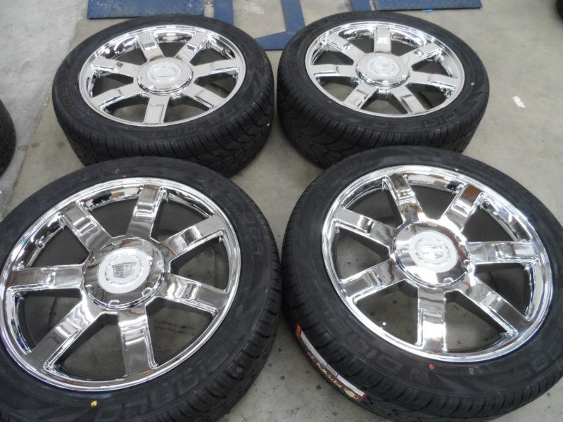 22" new cadillac escalade chrome factory style wheels w/ tires rims 22 24 26