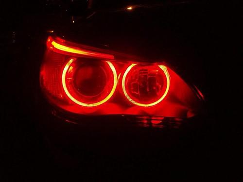 Red led devil eyes bmw e60